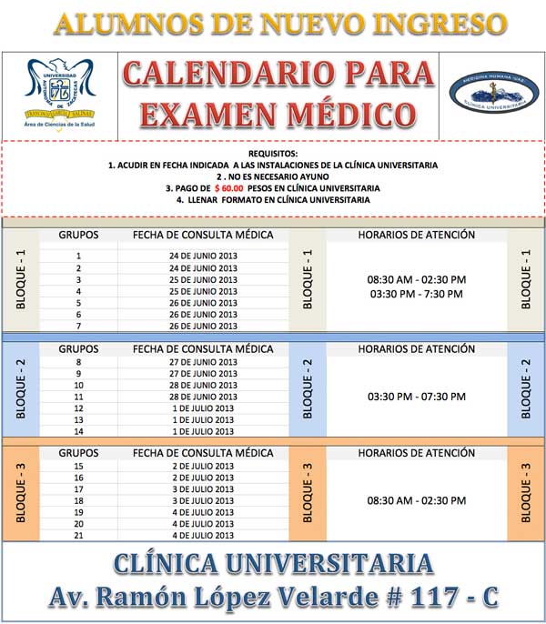 Calendario Exámenes